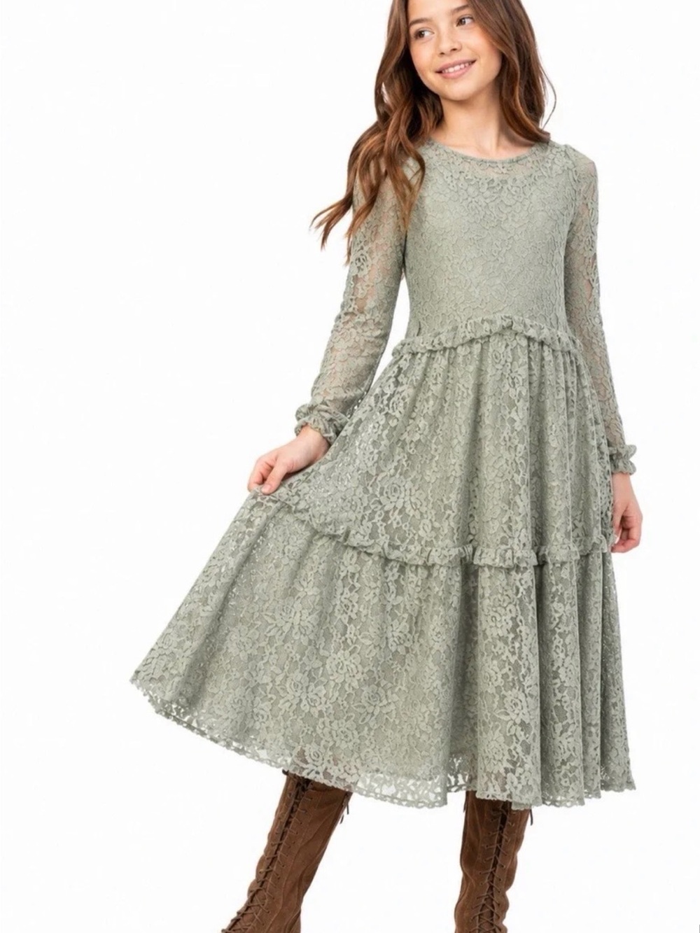 Joyfolie - Aster lace long sleeve dress Size 12